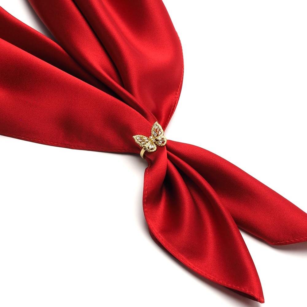 AA-084 Apaszetka - biżuteria do szala, klamra do apaszki, pierścionek z motylem